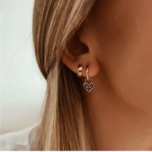 NEW Real Solid 14K Gold Endless Hoop Earrings- Dangle Charm can be added.